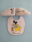 Coordinato bavettina e scarpette Topolino baby