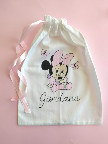 Sacchettina porta biancheria Minnie farfalle