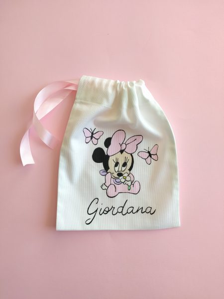 Sacchettina porta pannolini Minnie farfalle