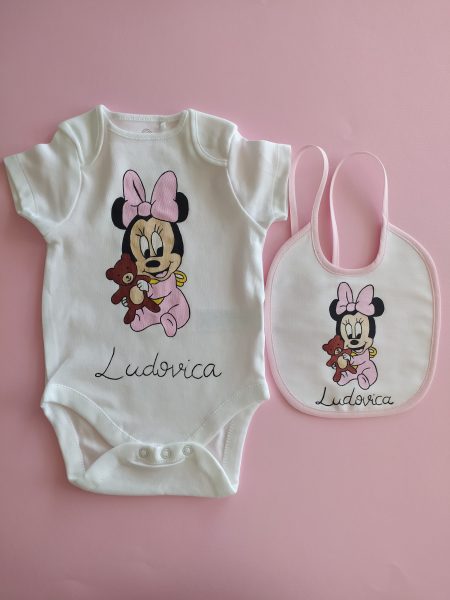Set body e bavettina Minnie orsacchiotto