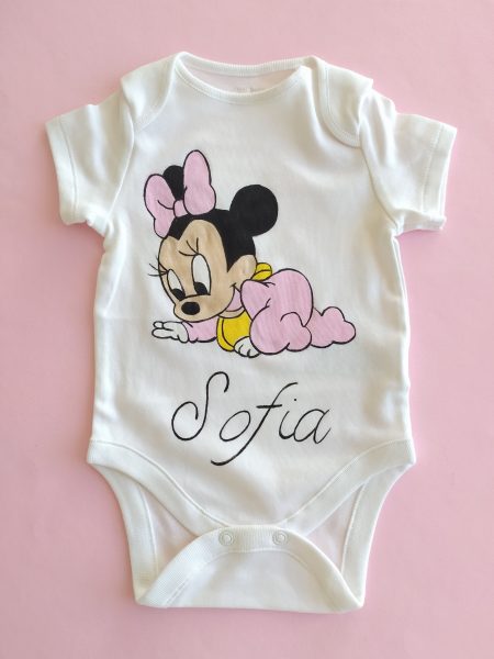 Body personalizzato Minnie a gattoni