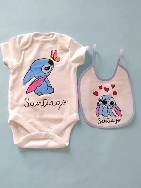 Abbigliamento neonato Stitch farfalla e cuori