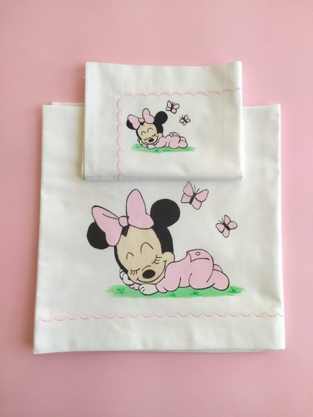 Lenzuolino e federa Minnie dorme