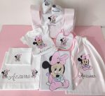 Primo completino nascita Minnie fiore