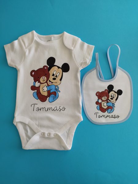Set body e bavettina Topolino orsacchiotto
