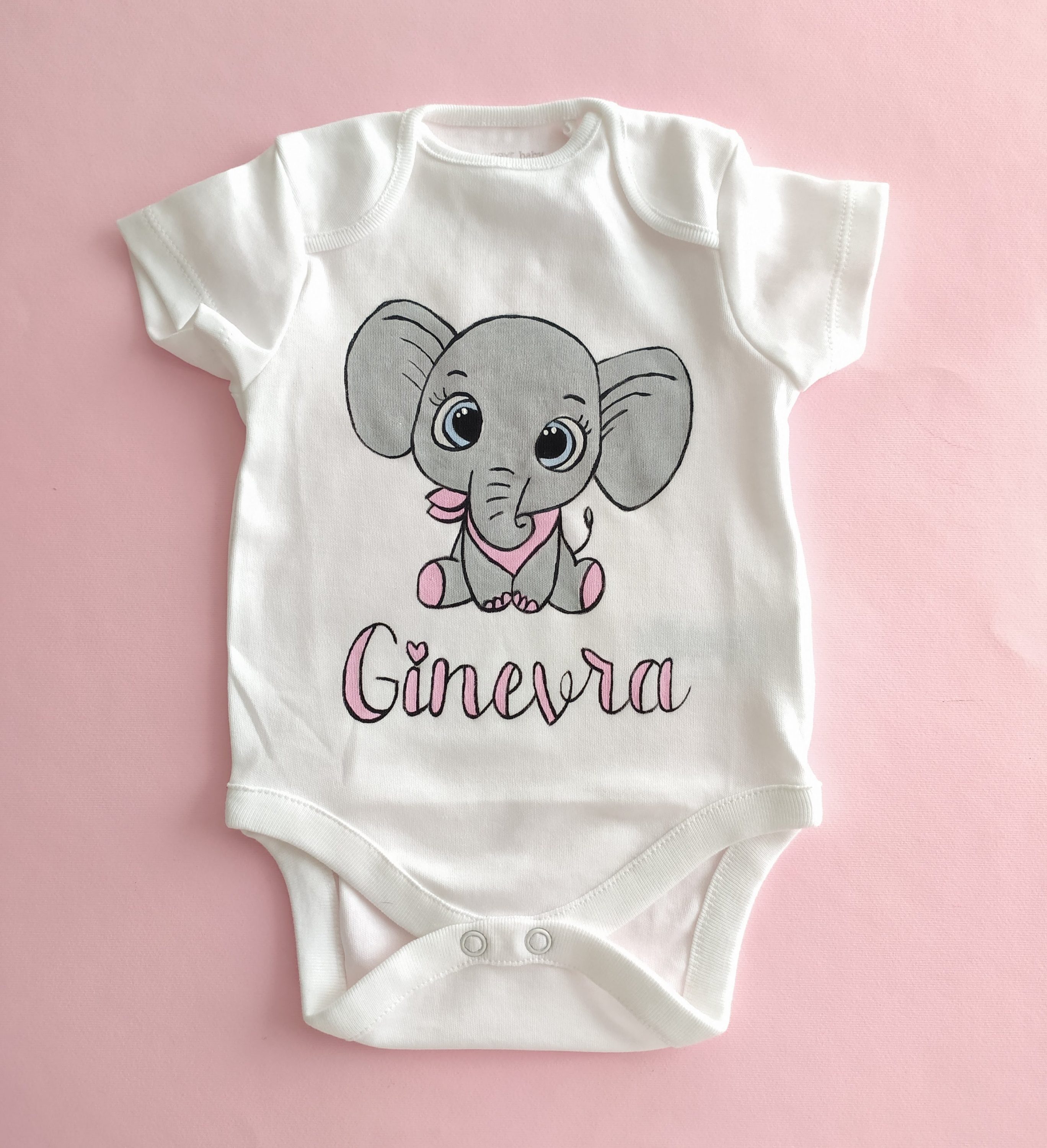 Body Elefantino bavettina rosa