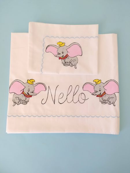 Lenzuolino e federa Dumbo vola