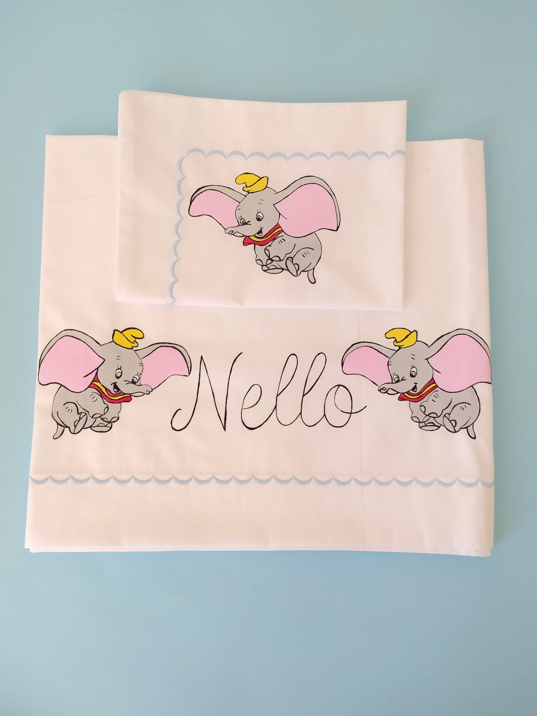 Lenzuolino e federa Dumbo vola
