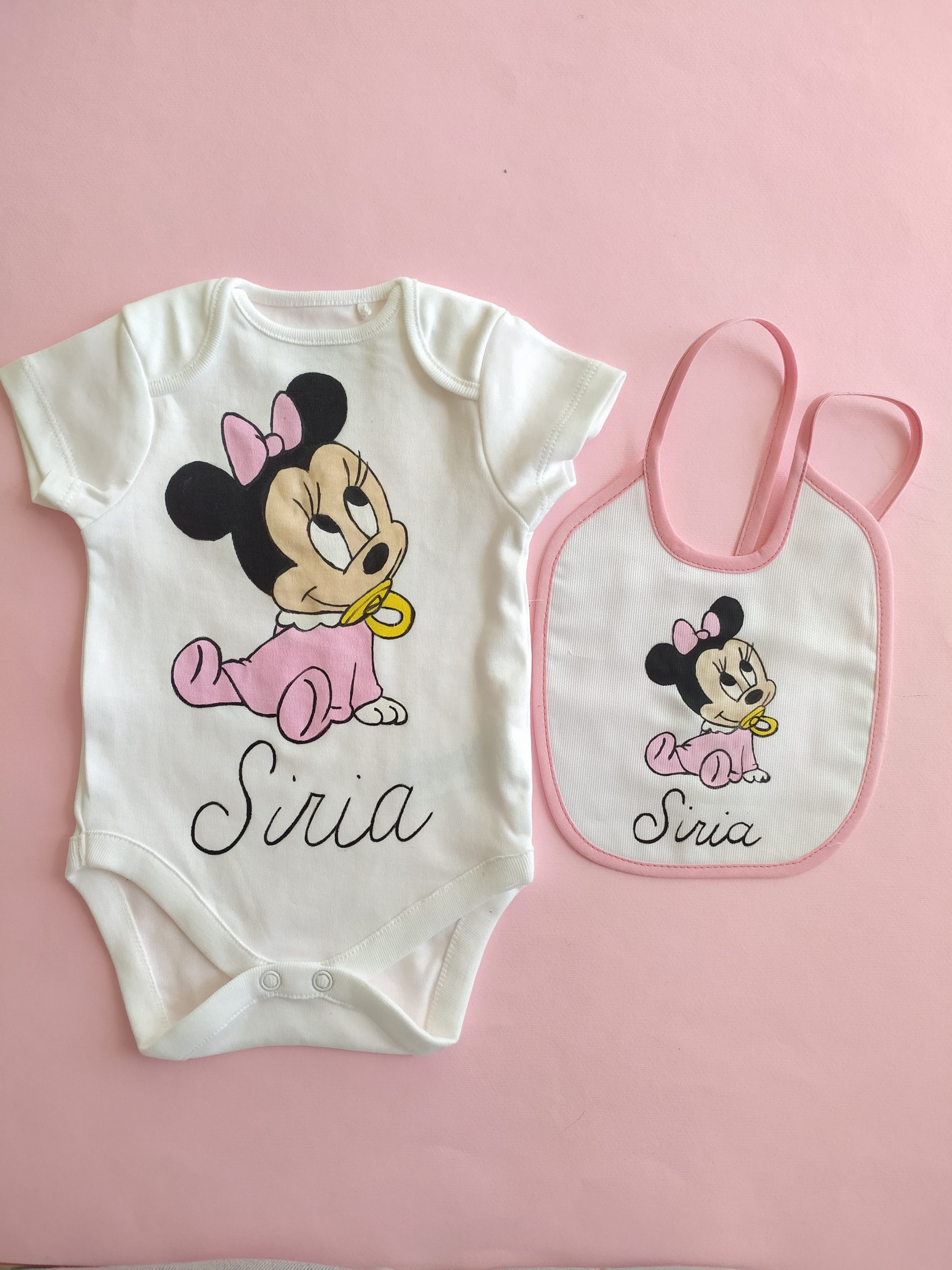 Set abbigliamento body e bavettina Minnie ciuccio