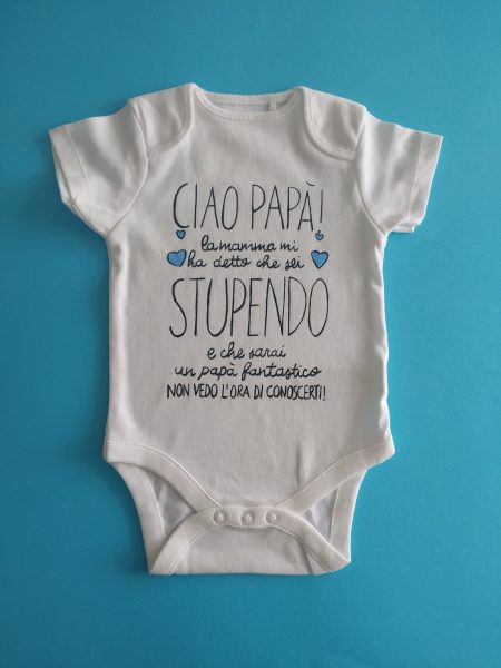 Body frase ciao papà cuori azzurri